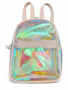 Offline by Aerie Plastic Translucent Opaque Mini Backpack Zipper Rare